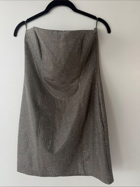 Zara Metallic Silver Mini Dress